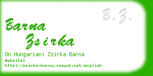barna zsirka business card